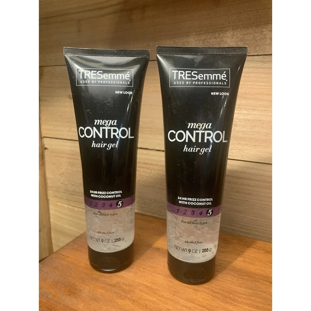 2 Tresemme Mega Control Hair Gel #5 Gel 24hr Frizz Control Coconut Oil 9‎ oz New